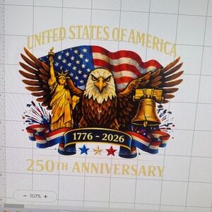 Patriotic Eagle 1776-2026 250th Anniversary Graphic decaDesign - Red, Blue, Gold